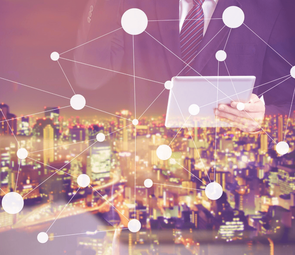 Professional working with technology to address challenges