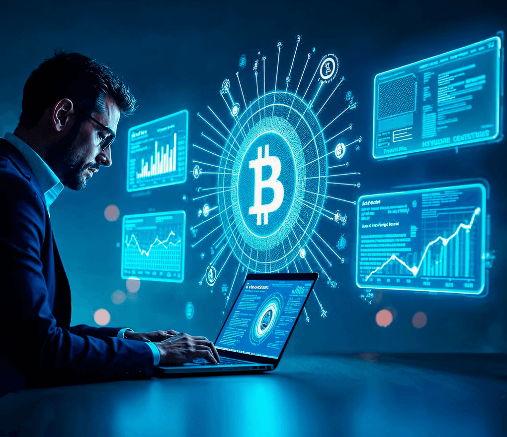 Professionals collaborating on blockchain testing implementation